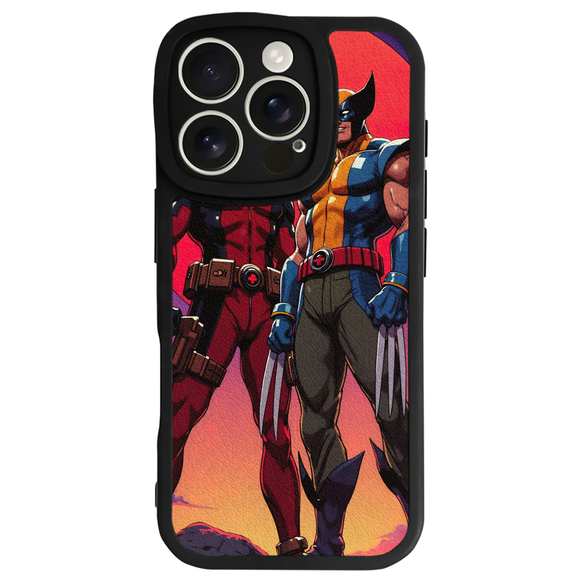 （画像用） Deadpool デッドプール 【iPhone 16シリーズ対応】シリコンスマホケース（レザー調） 材質：シリコン